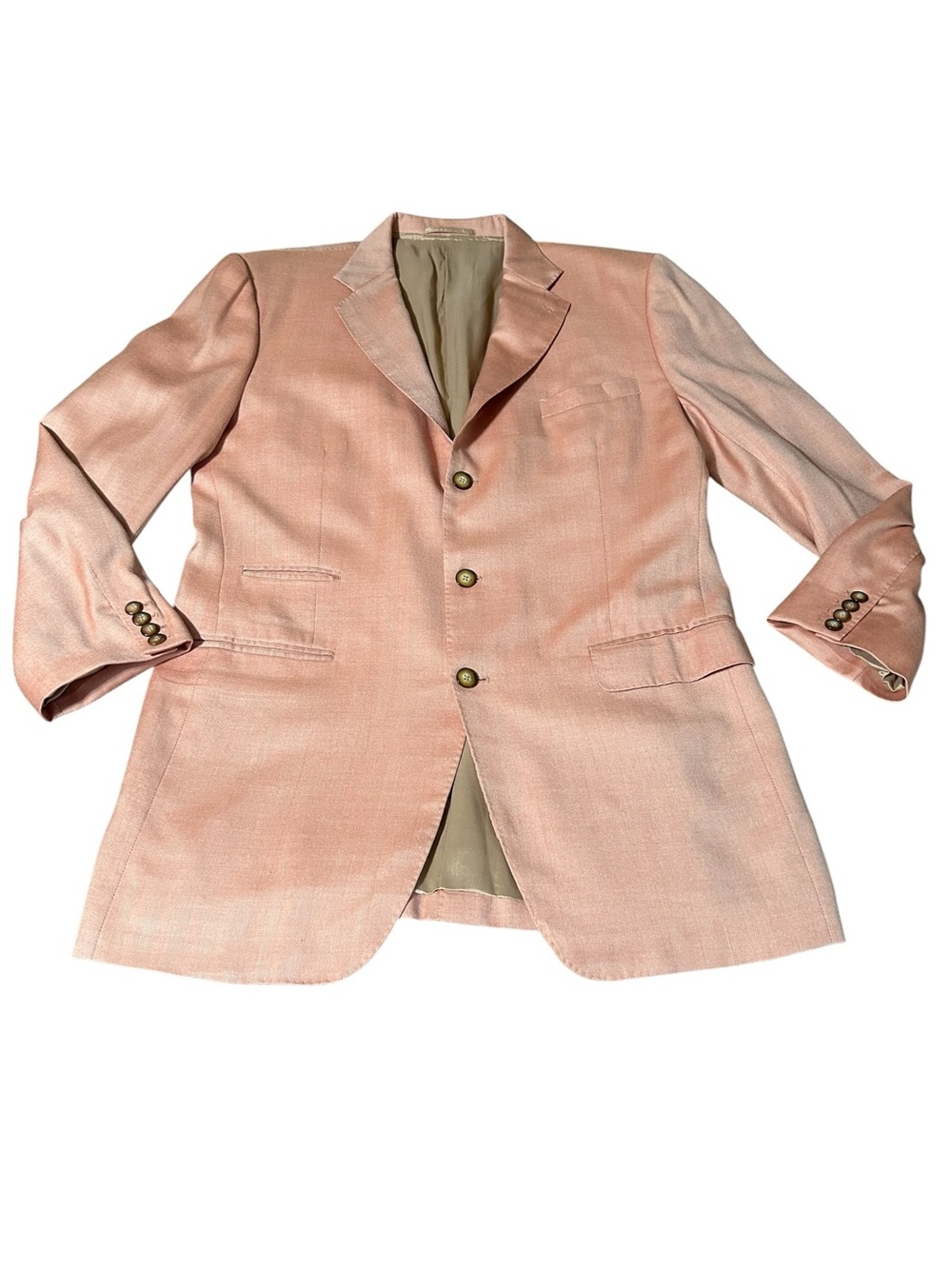 Lanificio di Marzoni
Men's Peach Silk
Wool Blazer Sport Coat
Statement Jacket - Picture 3 of 11